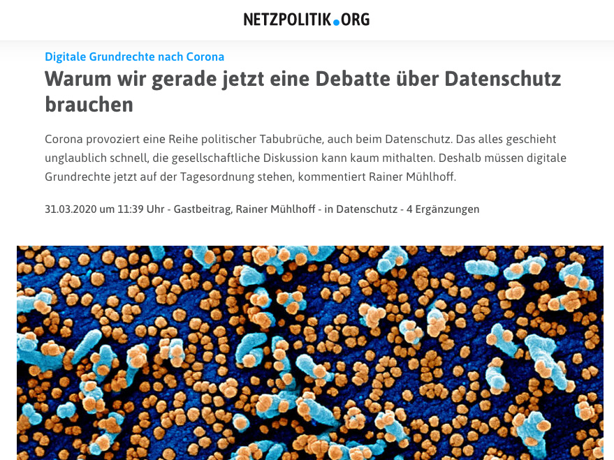 Warum wir gerade jetzt eine Debatte über Datenschutz brauchen